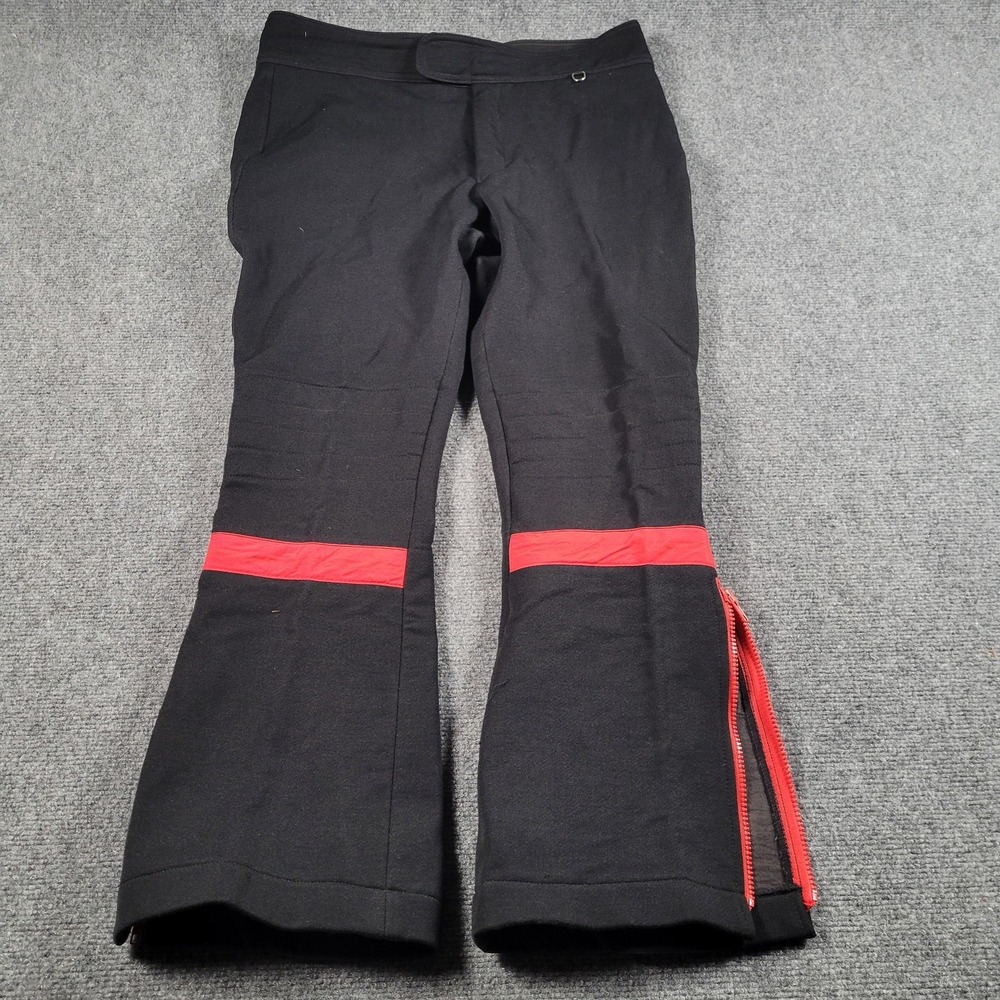 AFRC Snow Pants Mens 34 Black Red Schoeller Stretch Wool Blend Ski‎ Made In USA